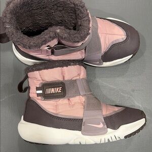 Nike Flex Advance Winter Boots Girls Pink Grey